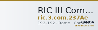 RIC III Commodus 237Ae — CANOA