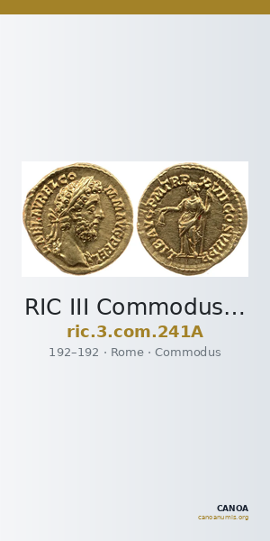 RIC III Commodus 241A — CANOA