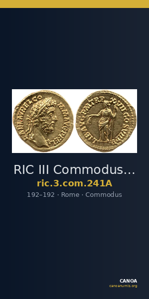 RIC III Commodus 241A — CANOA