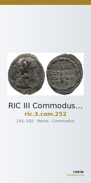 RIC III Commodus 252 — CANOA