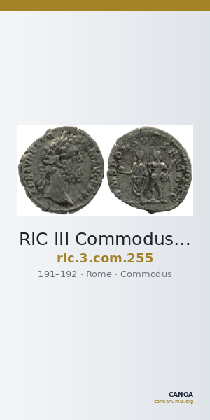 RIC III Commodus 255 — CANOA