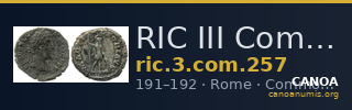 RIC III Commodus 257 — CANOA