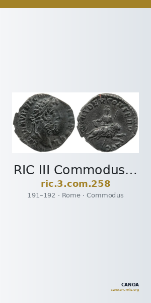 RIC III Commodus 258 — CANOA