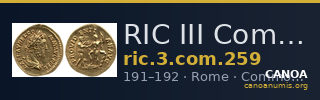 RIC III Commodus 259 — CANOA