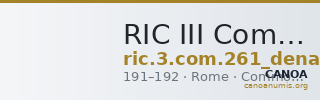 RIC III Commodus 261 (denarius) — CANOA