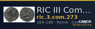 RIC III Commodus 273 — CANOA