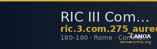 RIC III Commodus 275 (aureus) — CANOA