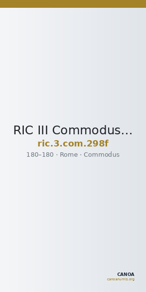 RIC III Commodus 298f — CANOA