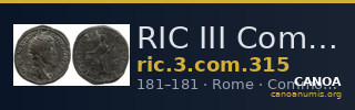 RIC III Commodus 315 — CANOA