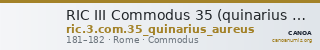 RIC III Commodus 35 (quinarius aureus) — CANOA