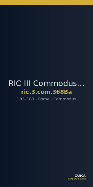 RIC III Commodus 368Ba — CANOA