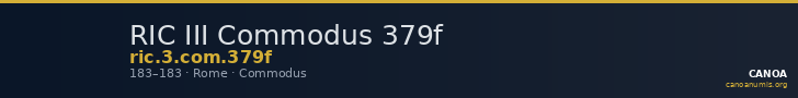 RIC III Commodus 379f — CANOA