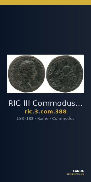 RIC III Commodus 388 — CANOA