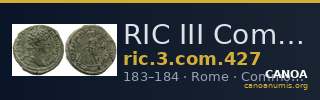 RIC III Commodus 427 — CANOA