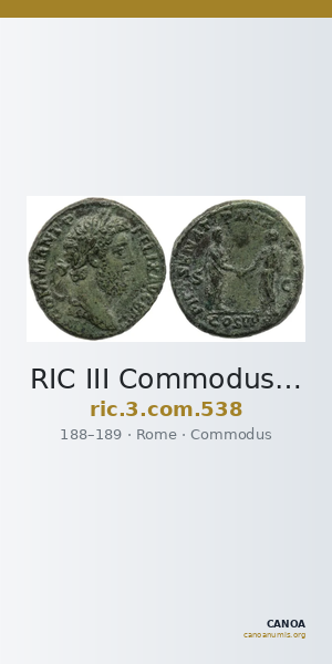 RIC III Commodus 538 — CANOA