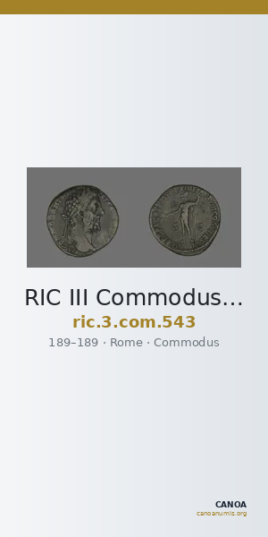 RIC III Commodus 543 — CANOA