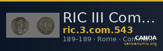 RIC III Commodus 543 — CANOA