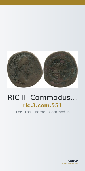 RIC III Commodus 551 — CANOA