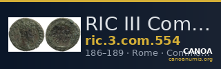 RIC III Commodus 554 — CANOA