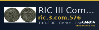 RIC III Commodus 576 — CANOA