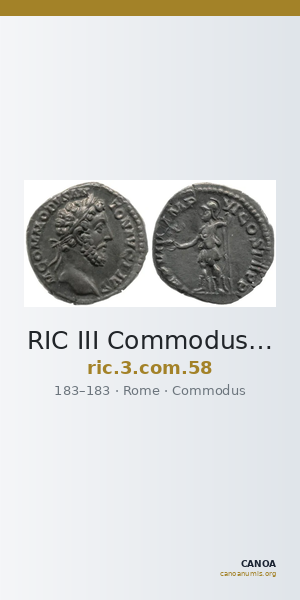 RIC III Commodus 58 — CANOA