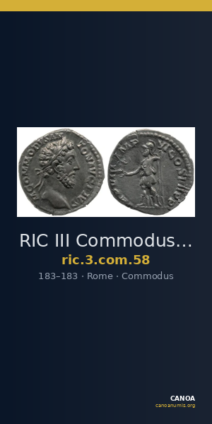 RIC III Commodus 58 — CANOA