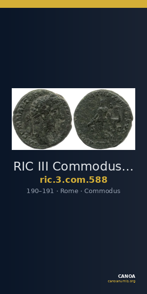 RIC III Commodus 588 — CANOA