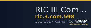 RIC III Commodus 598 — CANOA
