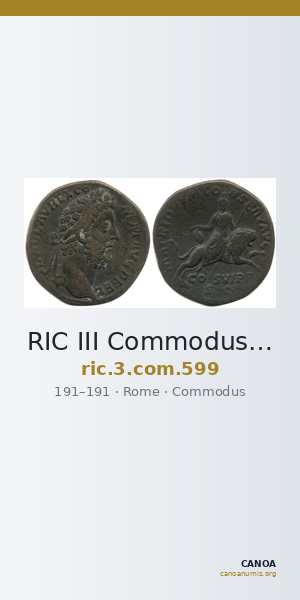RIC III Commodus 599 — CANOA
