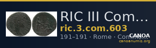 RIC III Commodus 603 — CANOA