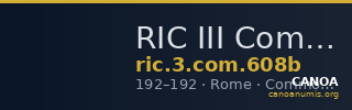 RIC III Commodus 608b — CANOA