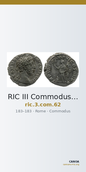 RIC III Commodus 62 — CANOA