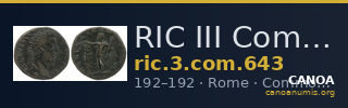 RIC III Commodus 643 — CANOA