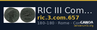 RIC III Commodus 657 — CANOA