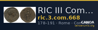 RIC III Commodus 668 — CANOA