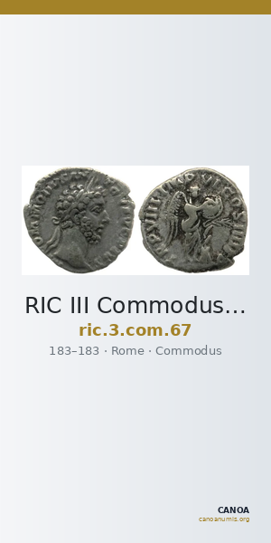 RIC III Commodus 67 — CANOA
