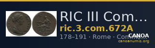 RIC III Commodus 672A — CANOA