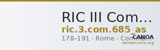 RIC III Commodus 685 (as) — CANOA