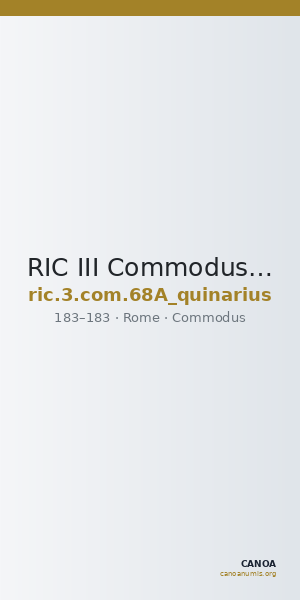 RIC III Commodus 68A (quinarius) — CANOA