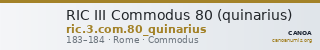 RIC III Commodus 80 (quinarius) — CANOA