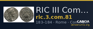 RIC III Commodus 81 — CANOA