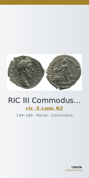 RIC III Commodus 92 — CANOA