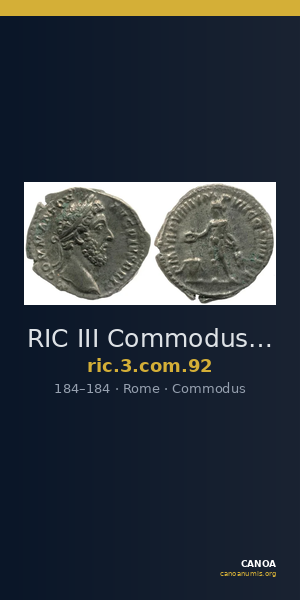 RIC III Commodus 92 — CANOA