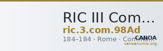RIC III Commodus 98Ad — CANOA