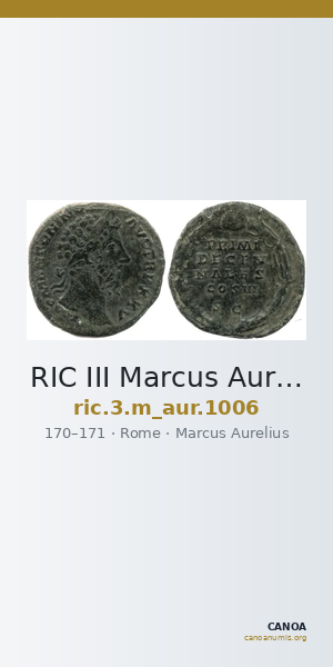 RIC III Marcus Aurelius 1006 — CANOA