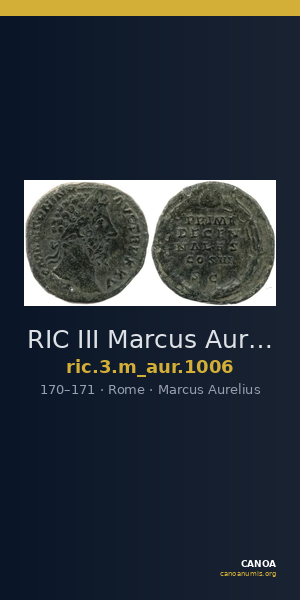 RIC III Marcus Aurelius 1006 — CANOA