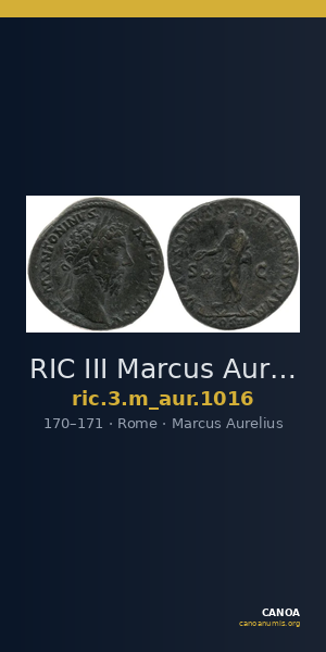 RIC III Marcus Aurelius 1016 — CANOA