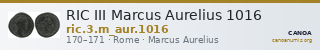 RIC III Marcus Aurelius 1016 — CANOA