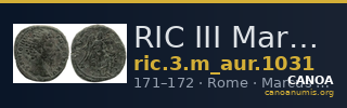 RIC III Marcus Aurelius 1031 — CANOA