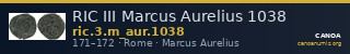 RIC III Marcus Aurelius 1038 — CANOA